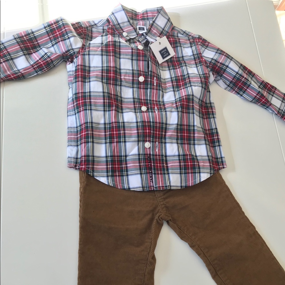 Janie & Jack collered shirt and pants.